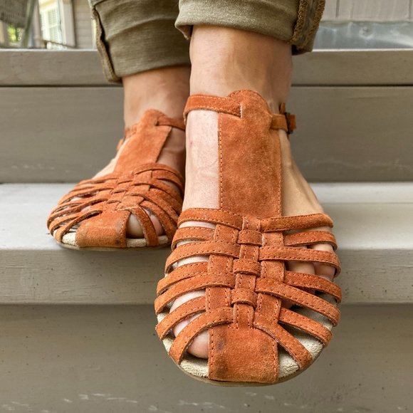 Orange Suede Sandals - Picture 4 of 6